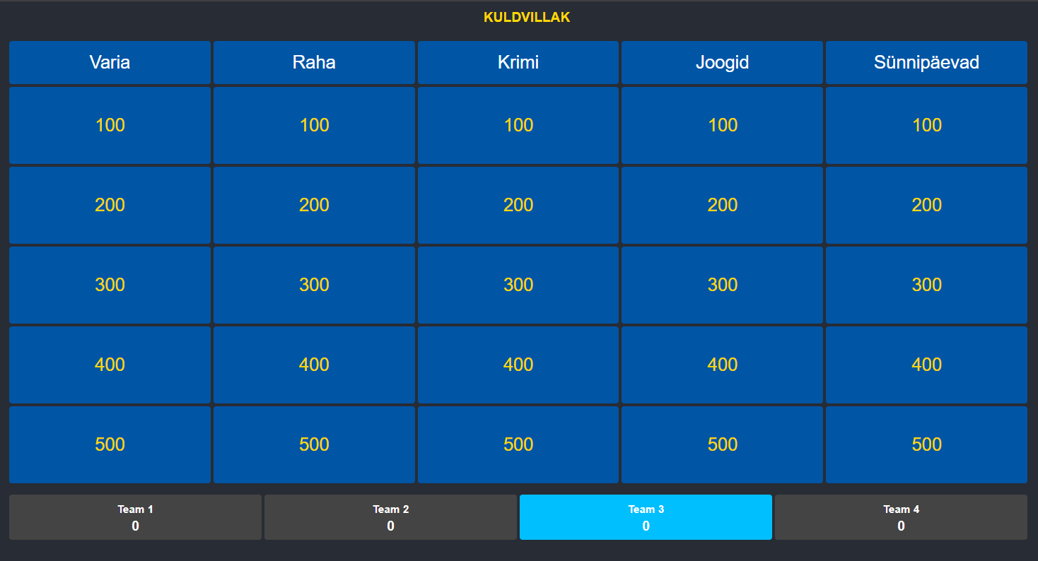 Jeopardy game template preview
